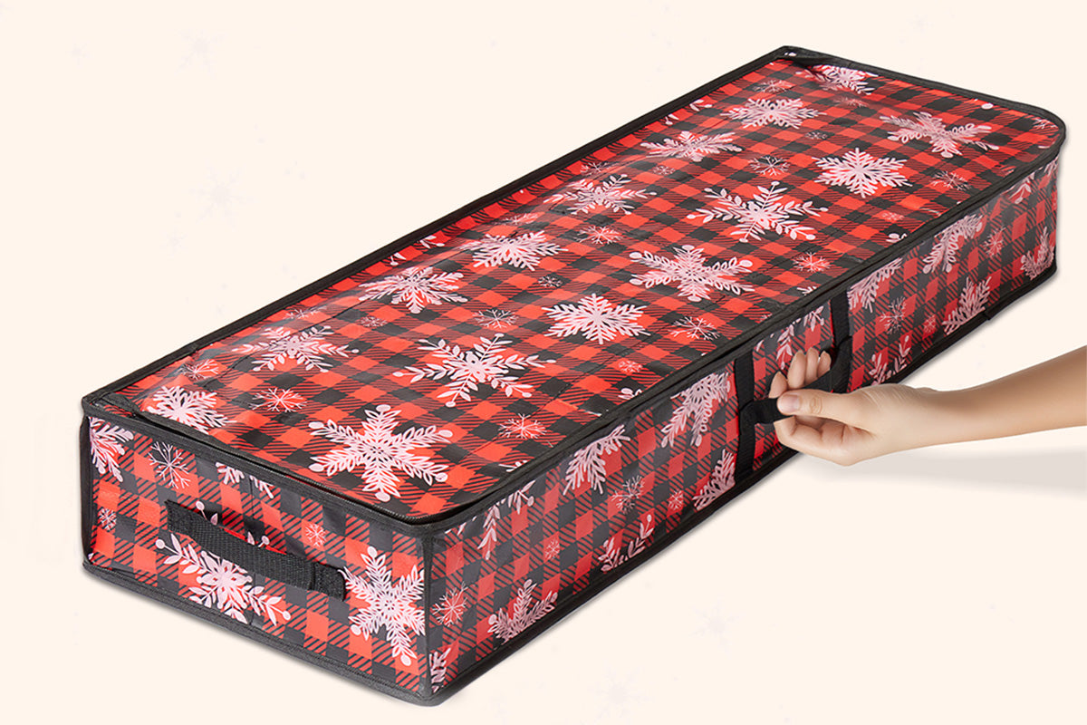 Wrapping Paper Storage Container Gift Wrap Organizer for Ribbon Accessories -Red