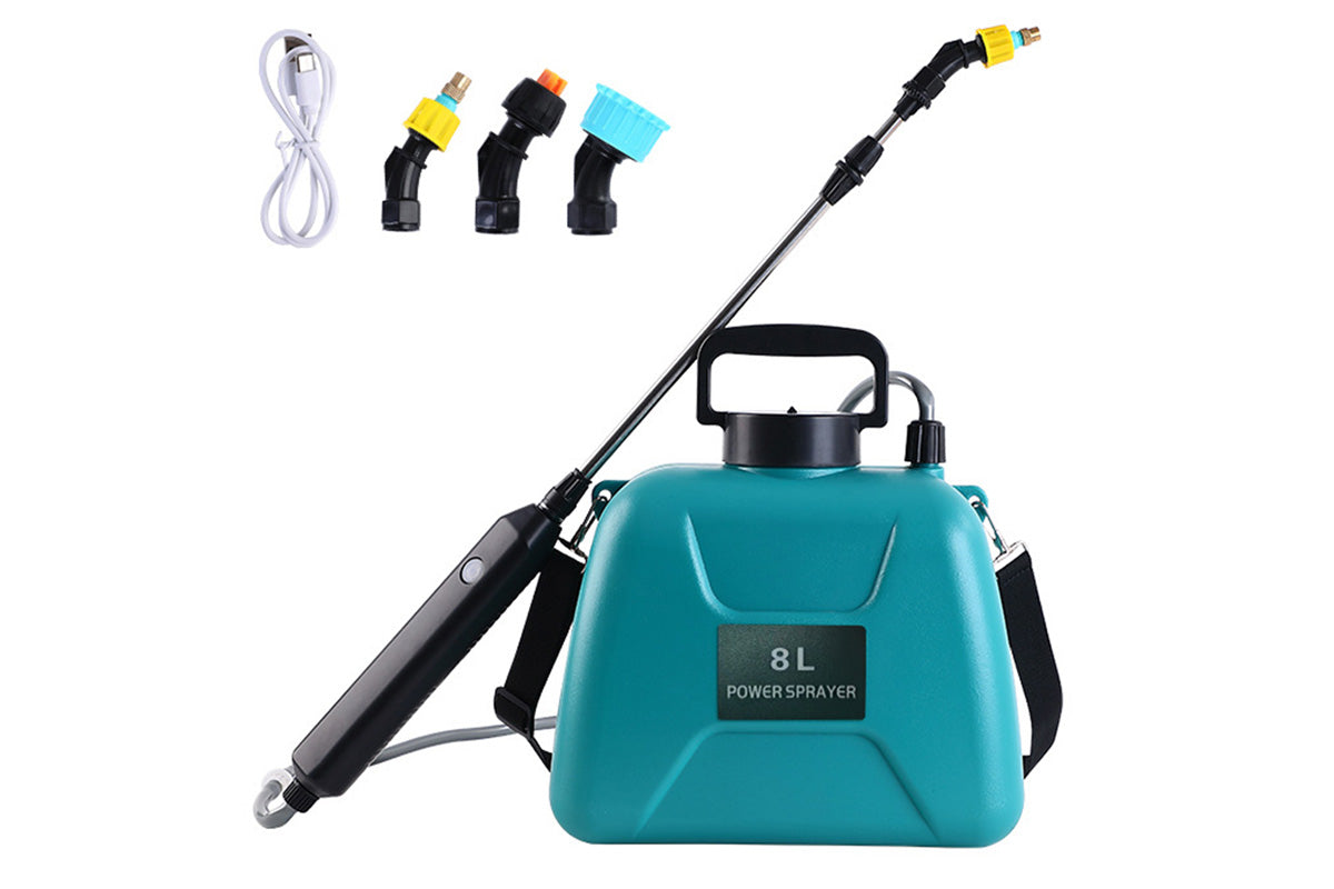 8L USB Rechargeable Garden Sprayer with 60cm Telescopic Wand 3 Mist Nozzles