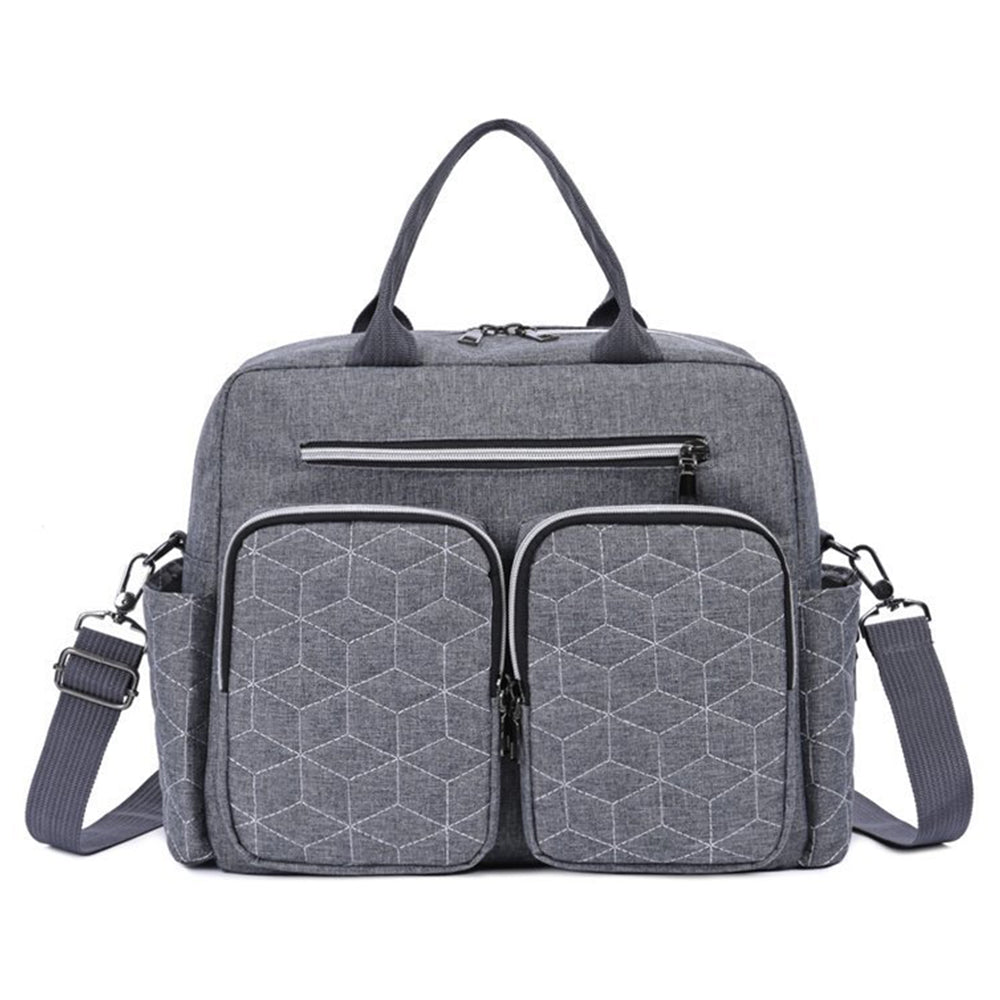 Large Mummy Bag Multi-Pocket Travel Nappy Tote Shoulder Bag Grey