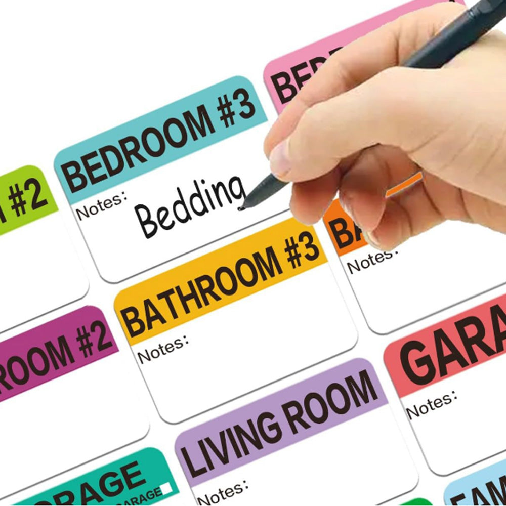 600Pcs Home Moving Packing Box Labels with Writable Notes Areas Colorful Moving Labels
