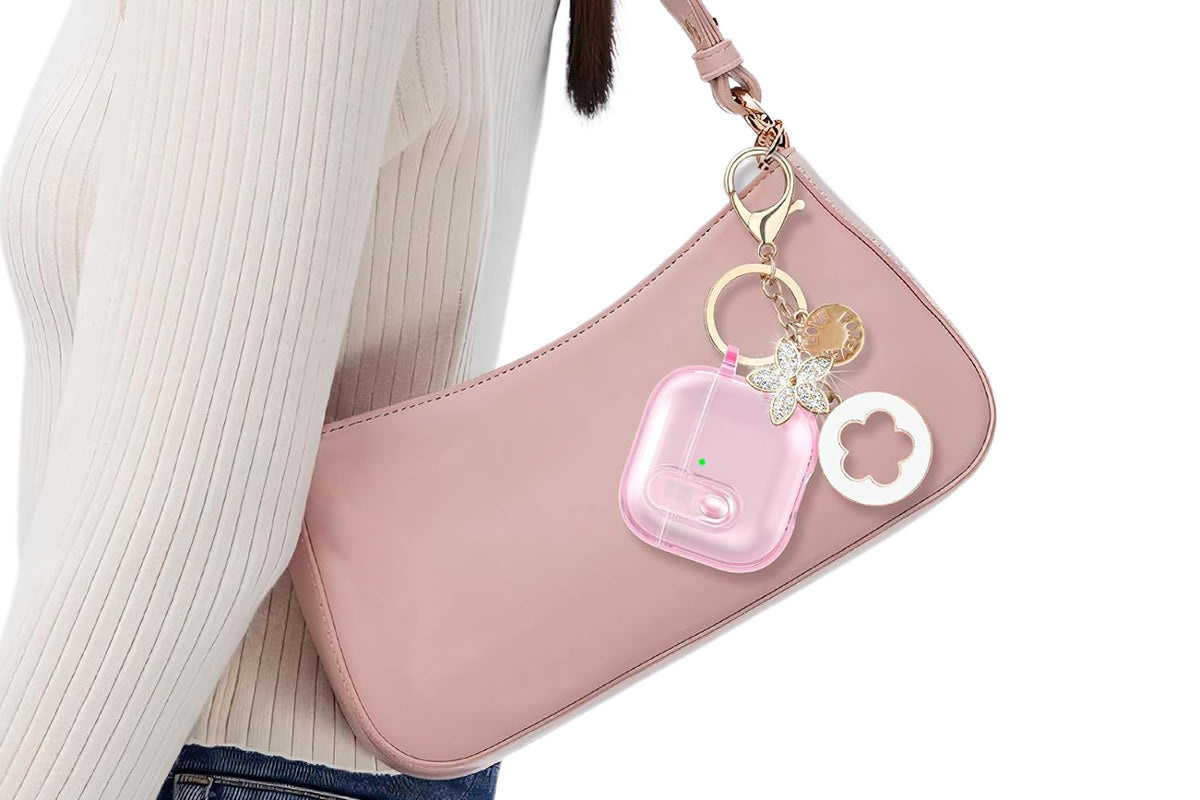 Earphones Case Compatible with Apple Airpods 4 Soft TPU Clear Earbuds Case-Pink