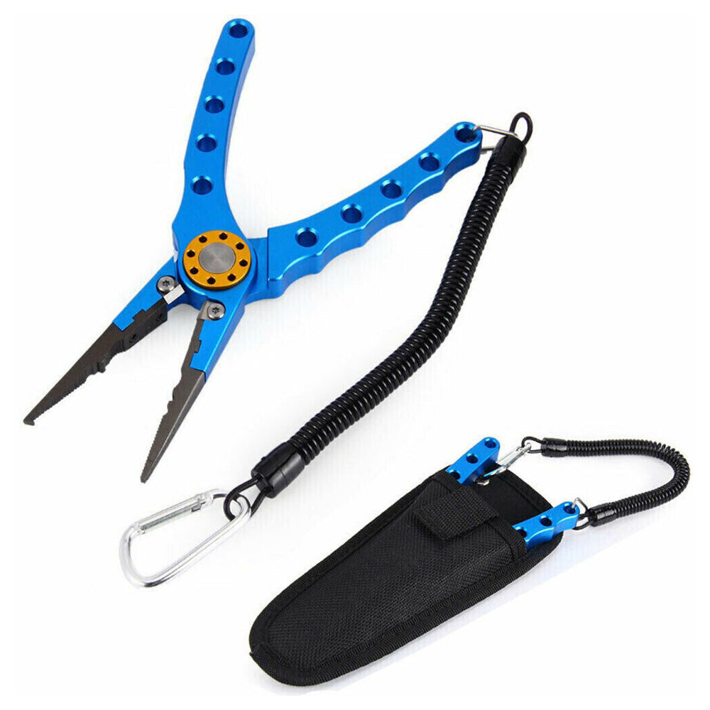 Aluminium Fishing Pliers Hook Remover Line Cutting Mono Braid Fish Gripper Blue