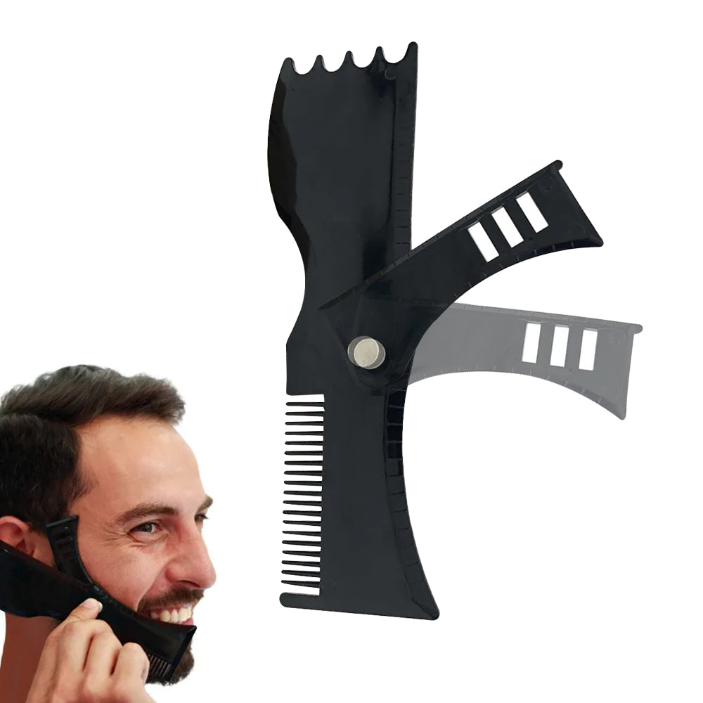 Rotatable Beard Shaping Template Comb Trimming Shaper Beard Styling Tool Black