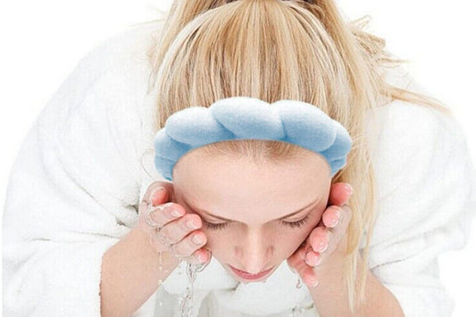 Women Mimi And Co Spa Headband Sponge Washing Face Makeup Skincare Puffy Headband-Blue