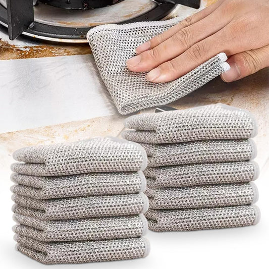 10 PCS Multipurpose Wire Dishwashing Rags for Wet and Dry