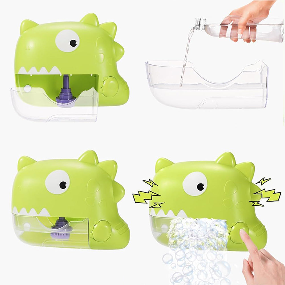 Automatic Bubble Machine Musical Dinosaur Bath Toy Green