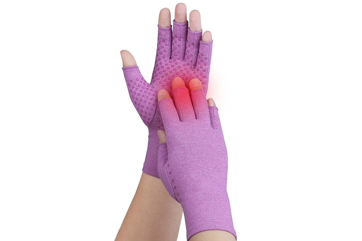 Women Arthritis Compression Gloves Anti-Slip for Hand Pain and Osteoarthritis -Puple