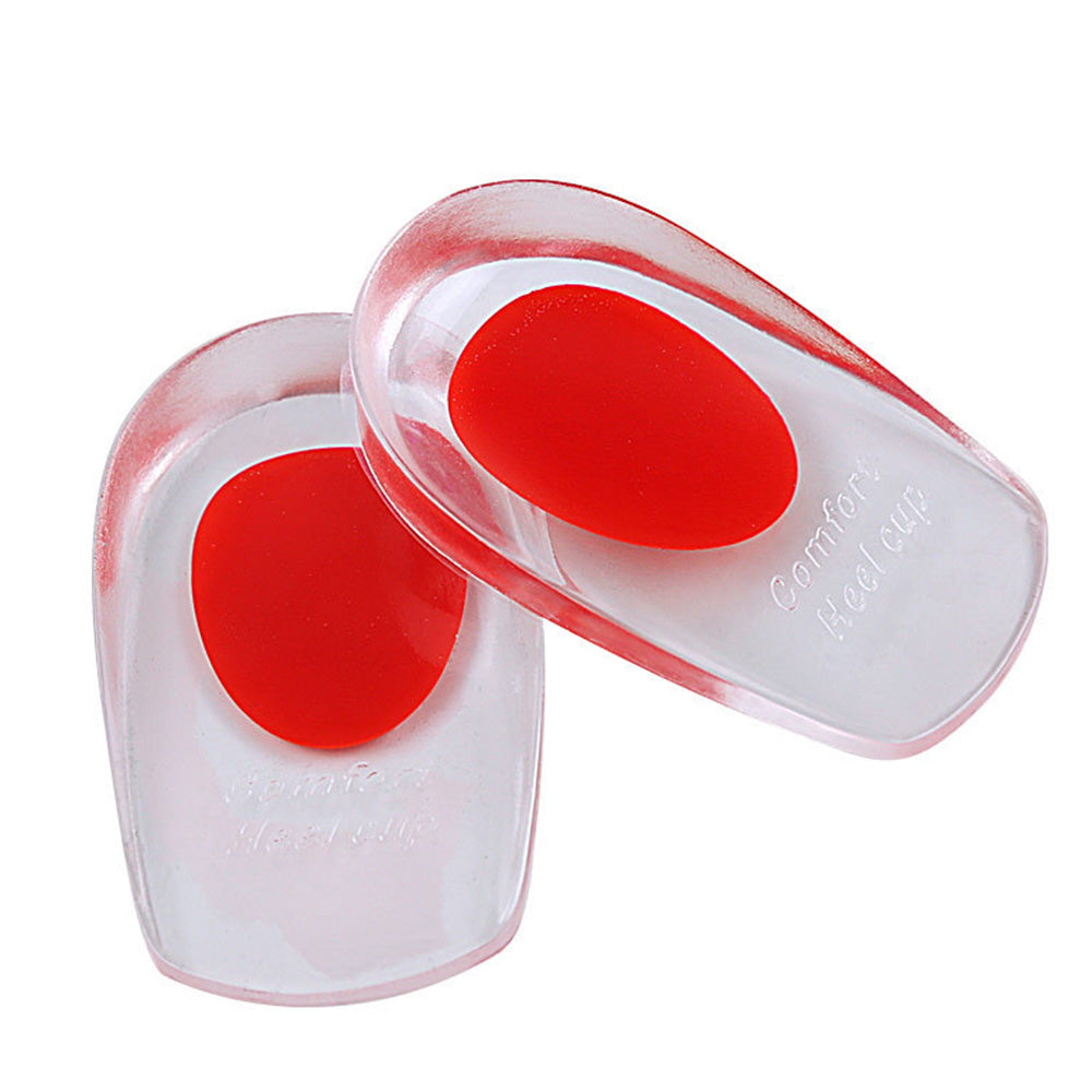Pair of Gel Shoe Cushion Heel Insole Foot Insert Heel Pads Red