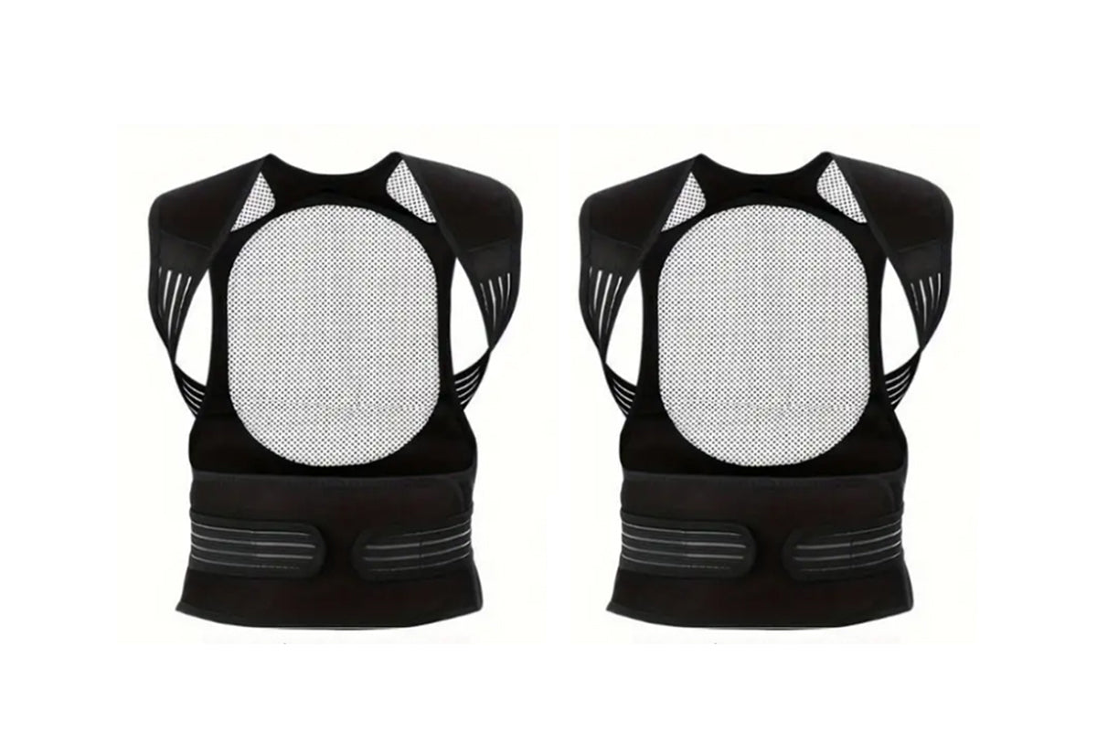 2Pcs Self Heating Belt Lumbar Lower Back Support Brace For Therapy Pain Relief