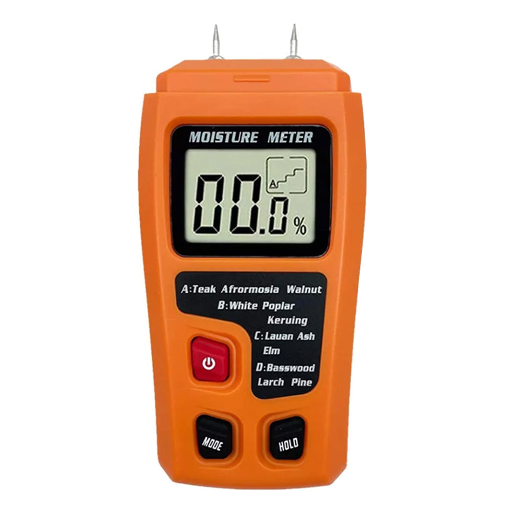 Digital Moisture Meter for Wood Damp Humidity Timber Firewood Tester LCD Analyzer Detector Orange