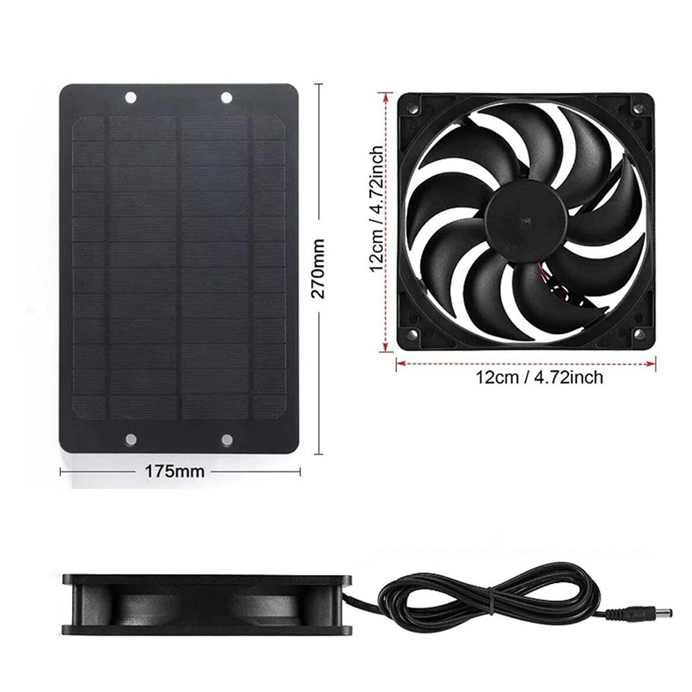 Portable Exhaust Fan Set Solar Panel Powered Ventilator Fan for Outdoor Pet House