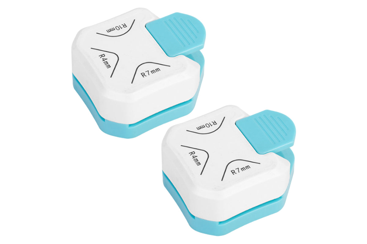 2 Piece 3-In-1 Corner Rounder Paper Round Corner Edges Punch - White