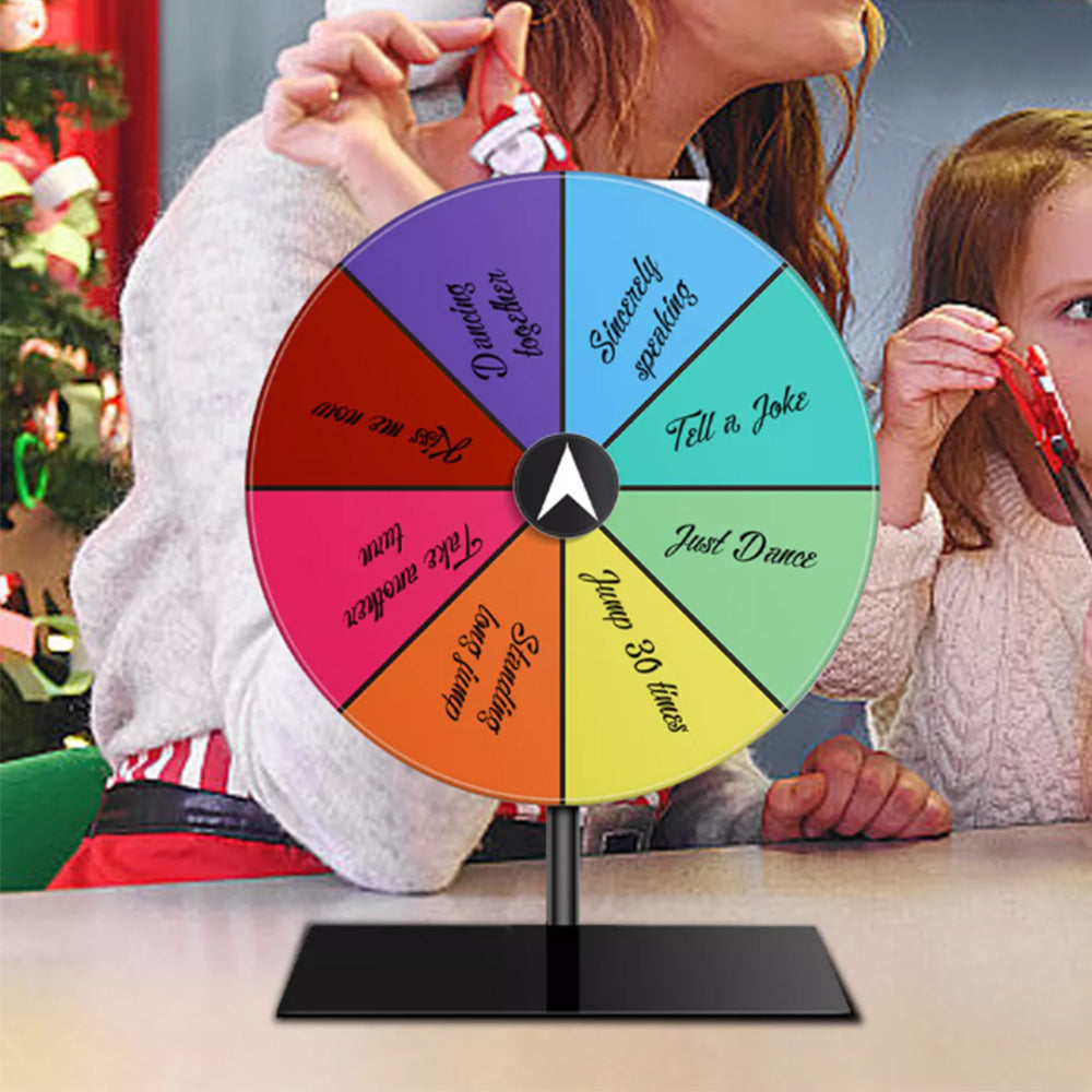 20CM Spinning Prize Wheel 8 Slots Tabletop Roulette Wheel with Stand