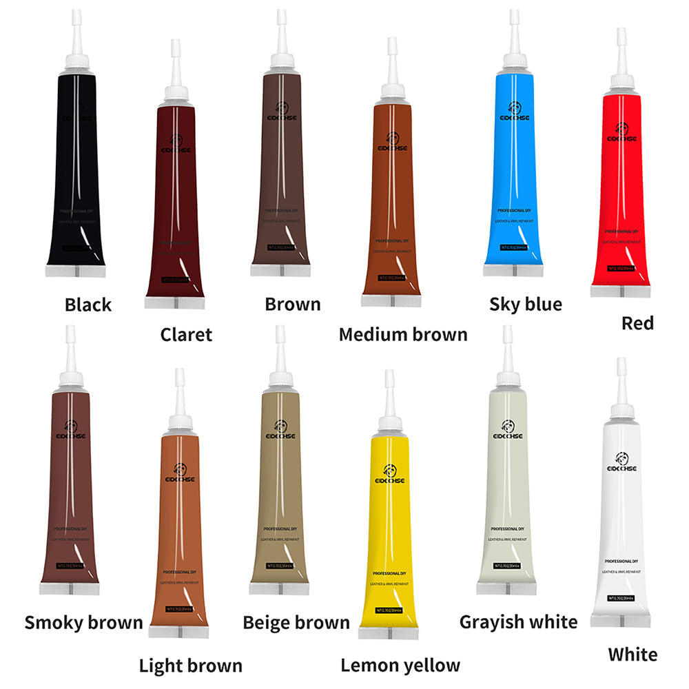 12-Color Leather Repair Kit Dye Restore Pastes for Leather Furniture Car Seats Shoes