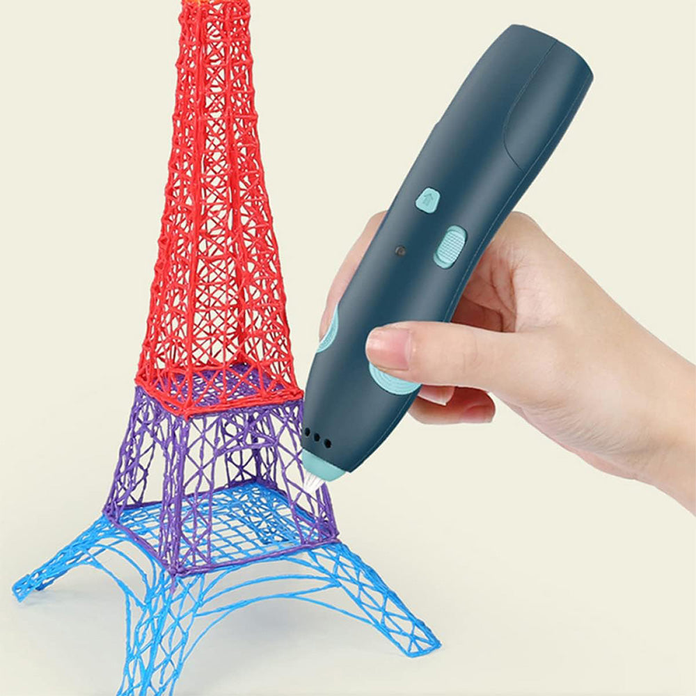 3D Printing Pen Set Doodle Printer Drawing Pen with 3 Rolls Filaments Christmas Birthday Present for Kids Blue