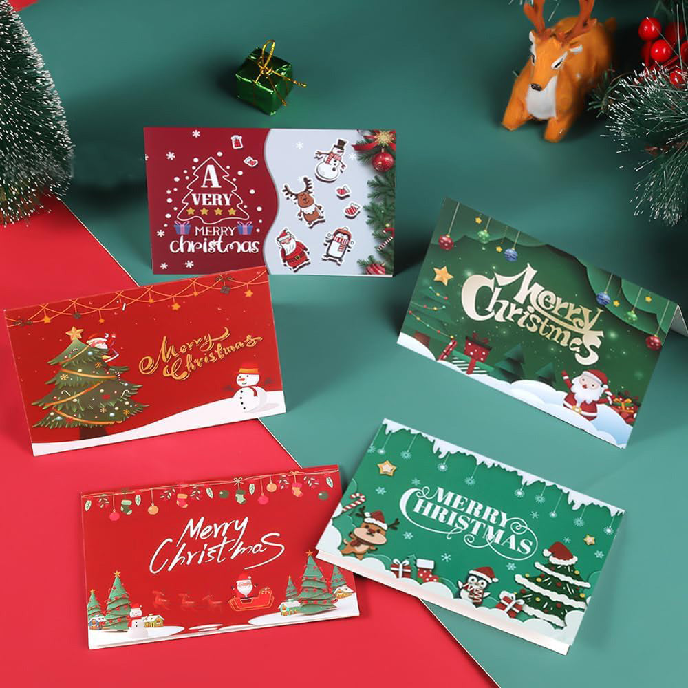 24 Pcs Christmas Greeting Cards with Envelopes Xmas Greeting Blank Cards for Handwritten Messages