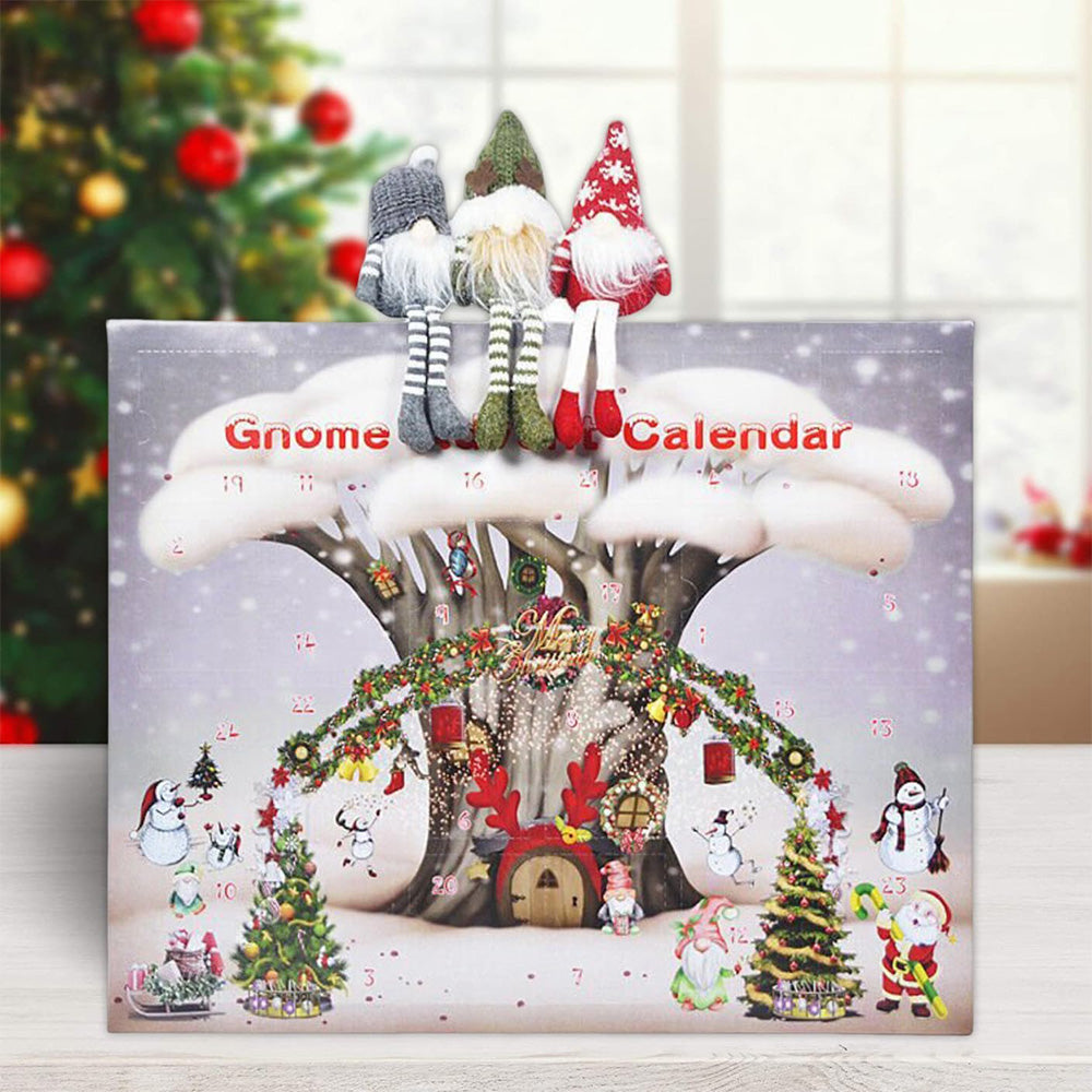 24 Days Christmas Plush Gnome Advent Calendar Xmas Countdown Calendar with Collectible Gnome Dolls