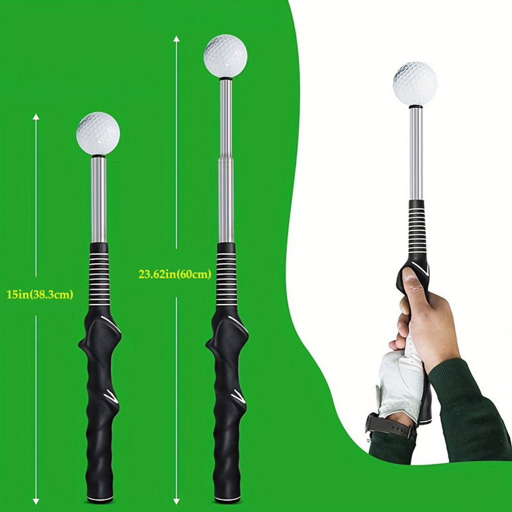 Retractable Golf Swing Training Aid Golf Grip Trainer Attachment for Chipping Hitting