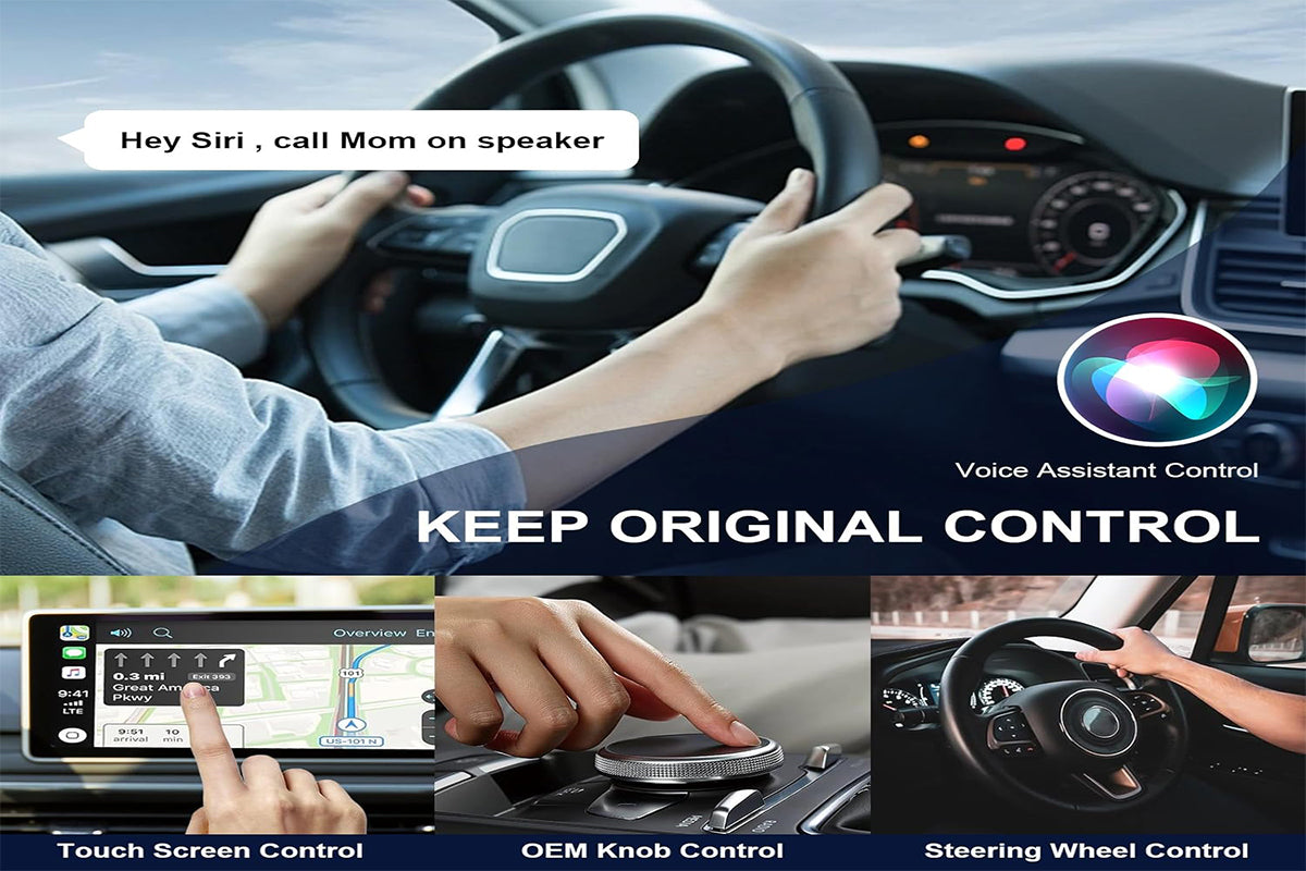 2 in1 Wireless Carplay Adapter USB Type-C Bluetooth Dongle for iPhone Android Auto -Black