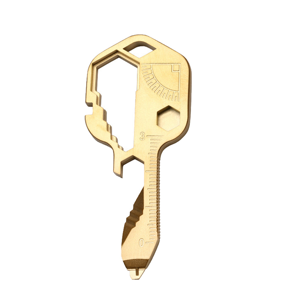 4-in-1 Multifunction Key Shaped Multitool  Pocket Multi-Tool Gold