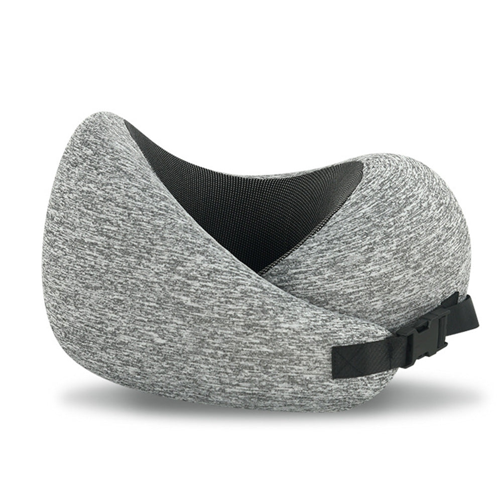 Memory Foam Pillow for Sleep Travel Neck Pillow with Storage Bag Light Grey