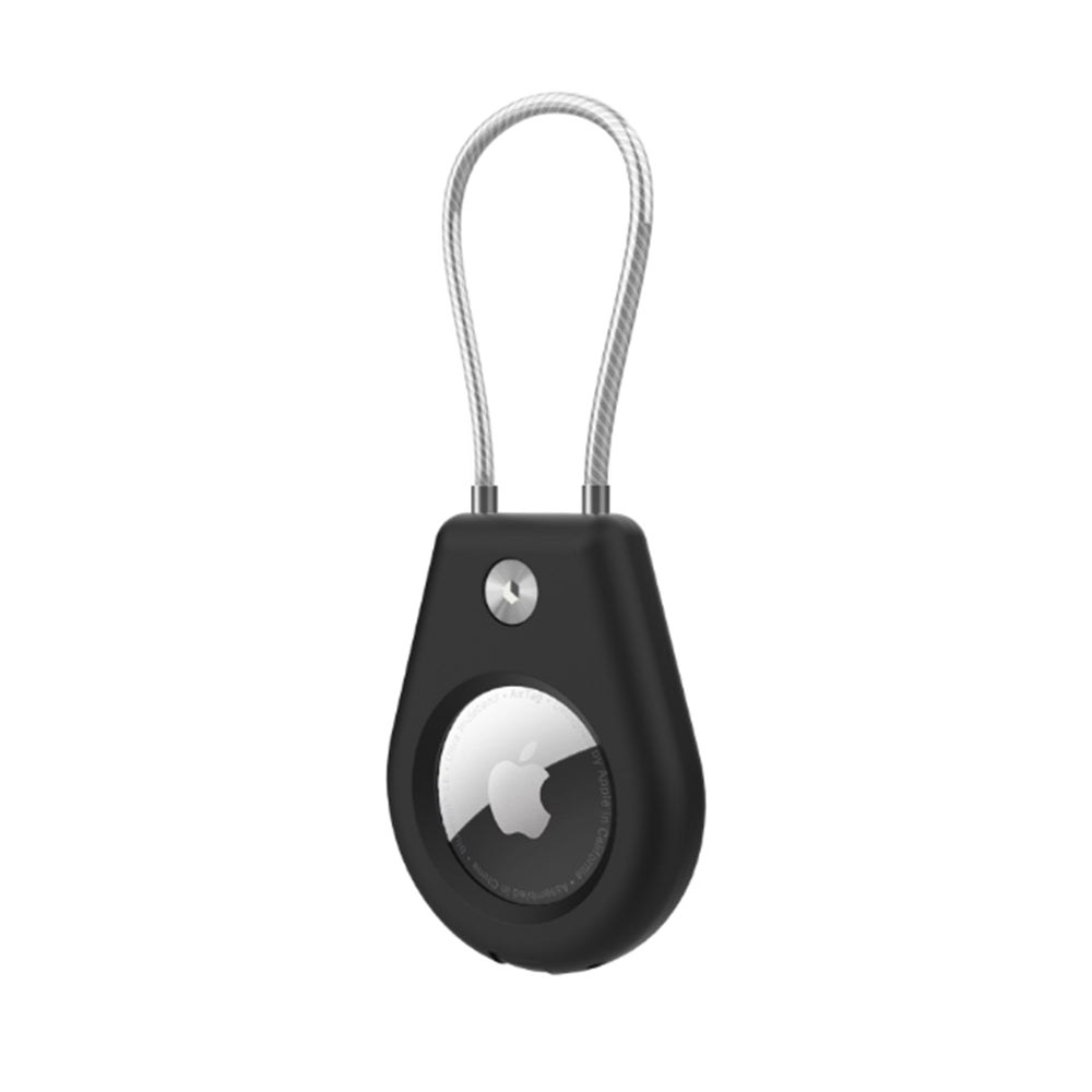 2Pcs For Apple AirTag Holders with Keychain AirTag Cases for Keys Luggage Pet Black
