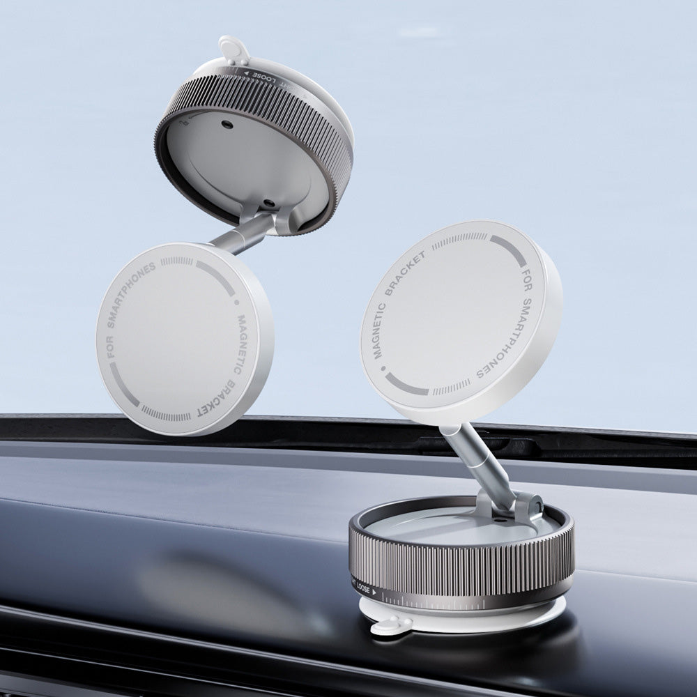Foldable Vacuum Suction Car Phone Holder Adjustable Phone Holder Mount for Car White