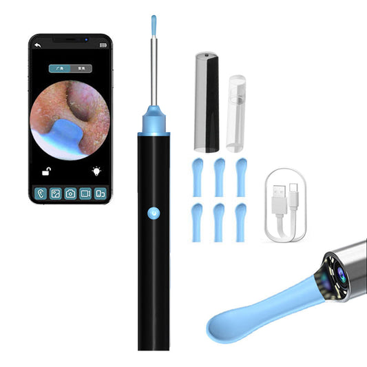 WiFi Ear Wax Removal Camera Ear Scope Visual Ear Cleaner Ear Wax Removal Tool Kit Black