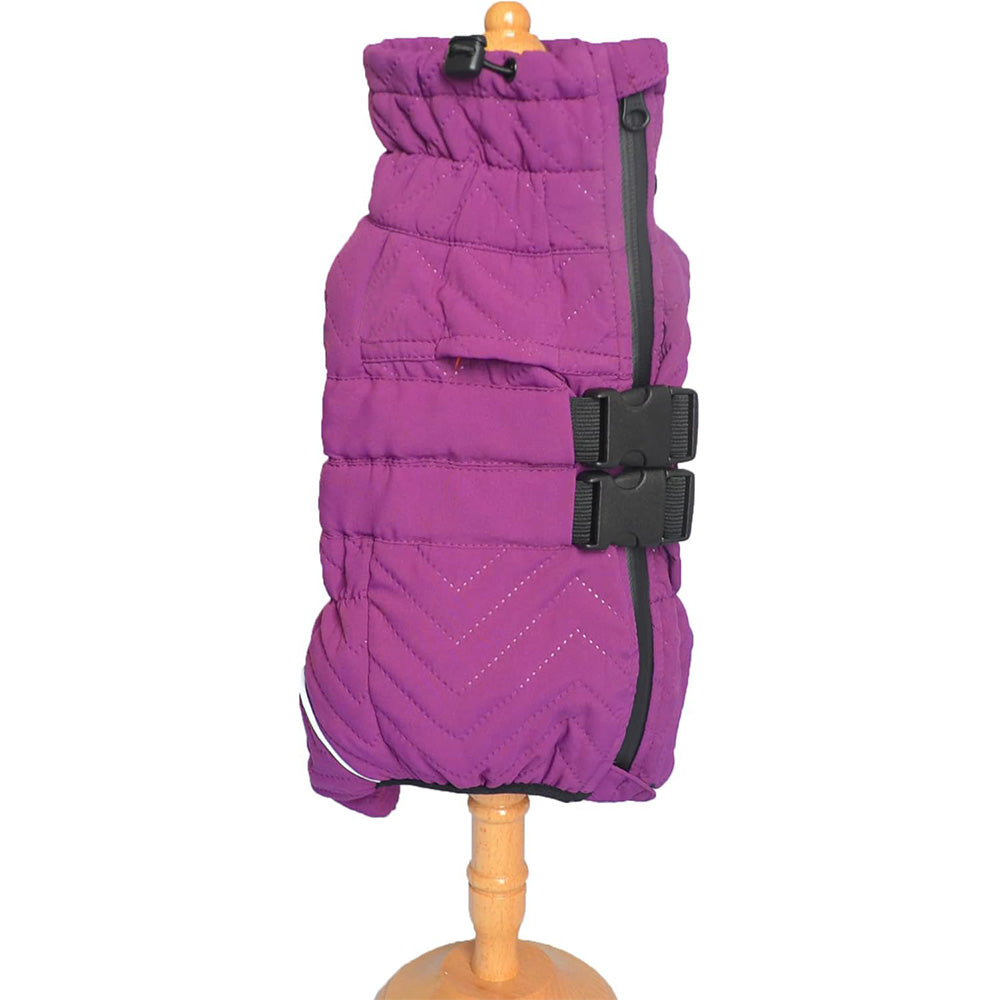 Warm Dog Vest Reflective Coat Windproof Winter Jacket for Pet Dogs Purple