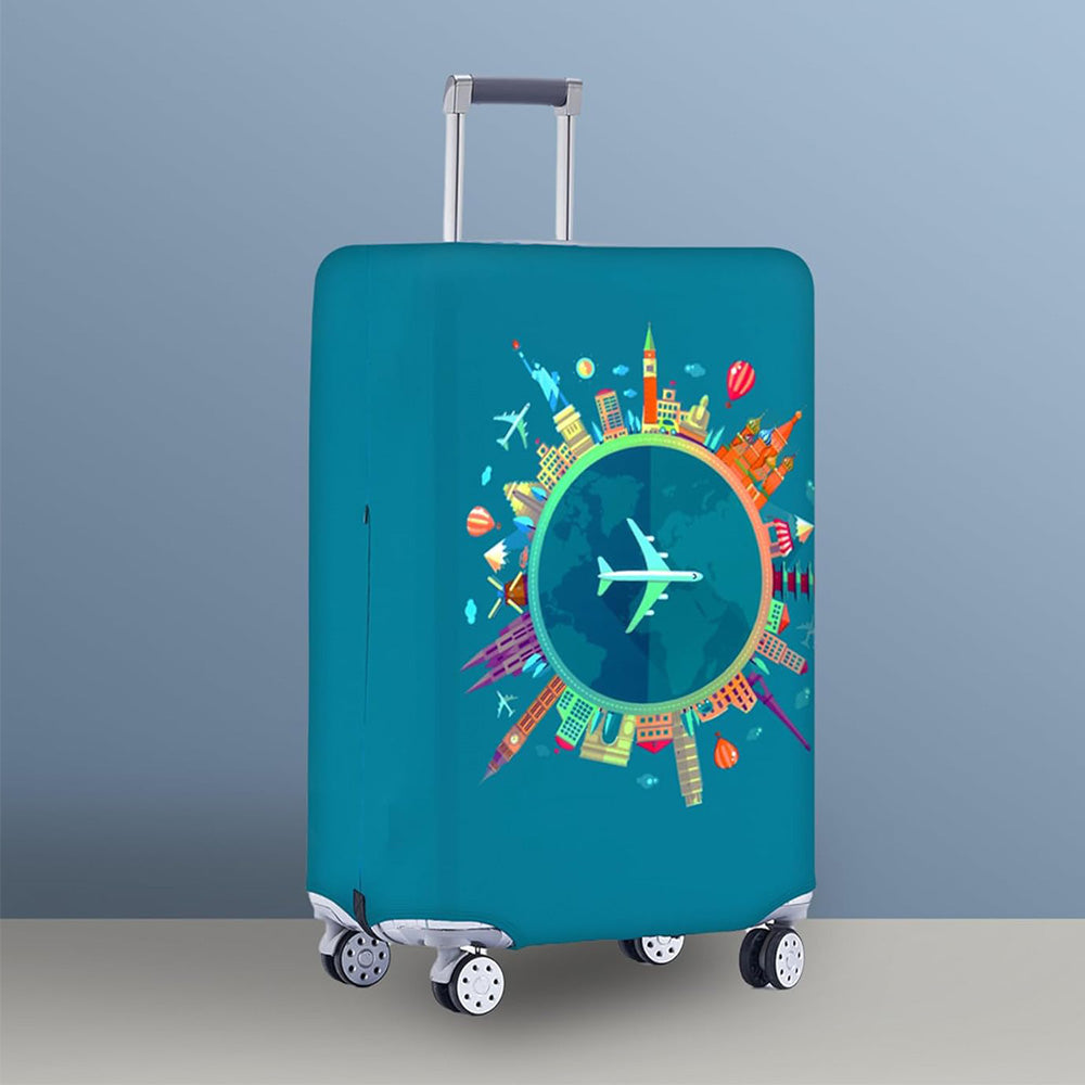 Elastic Protective Luggage Cover Stretchable Travel Suitcase Protector Green