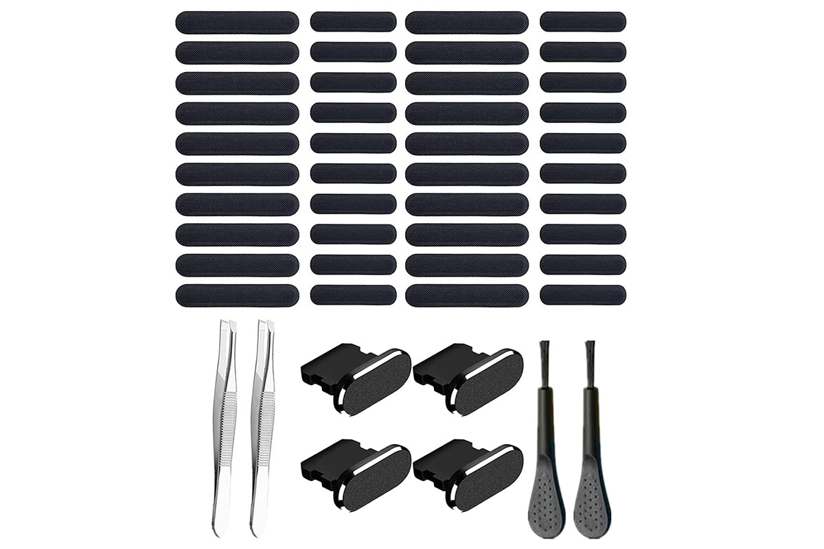 2pcs Phone Speaker Dustproof Stickers Protector Kit for iPhone-Black