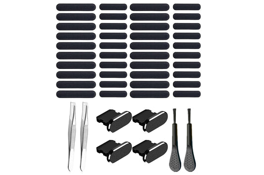 2pcs Phone Speaker Dustproof Stickers Protector Kit for iPhone-Black