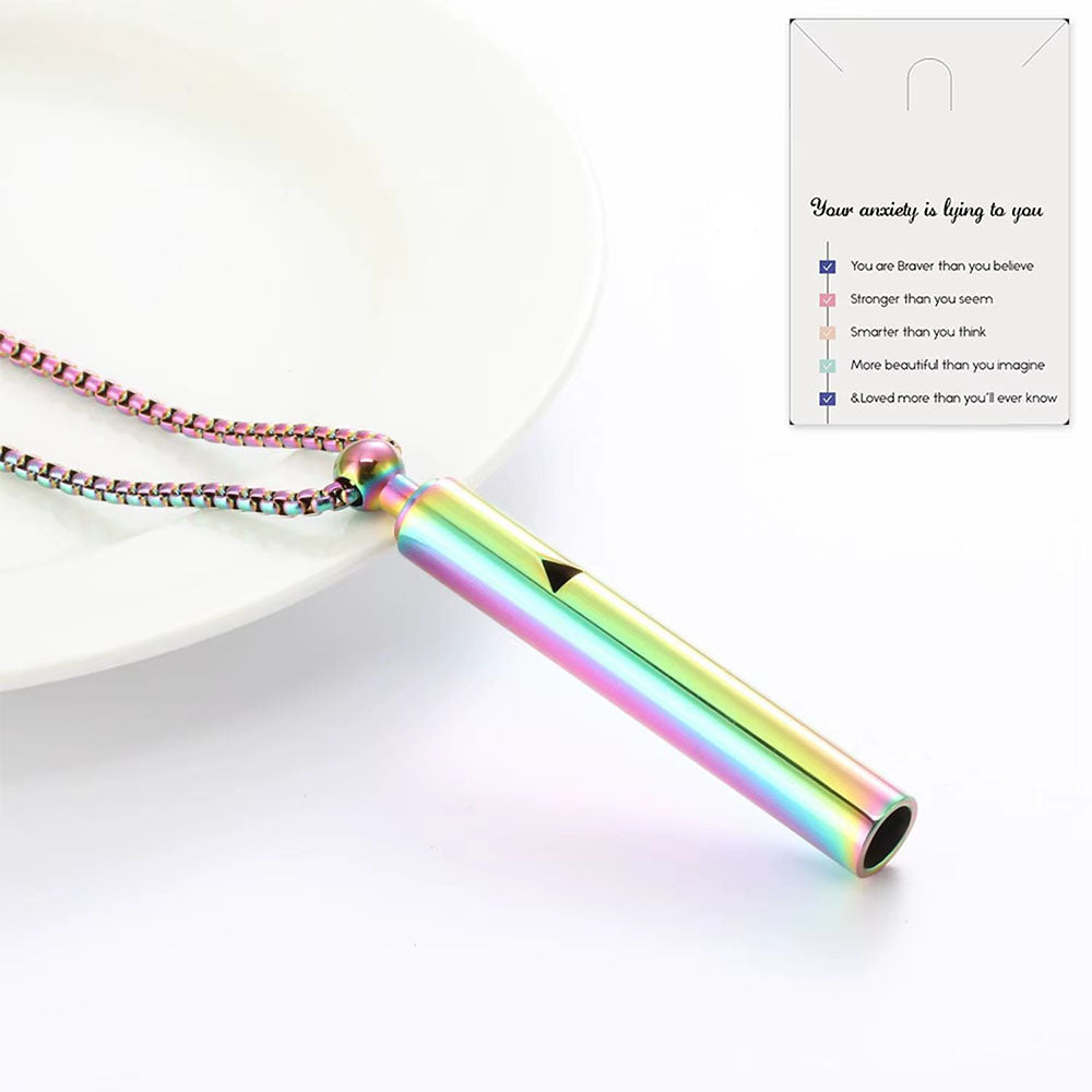 Meditation Necklace Triangle Cutout Necklace Stress Reducing Breathing Necklace Mix-Colour