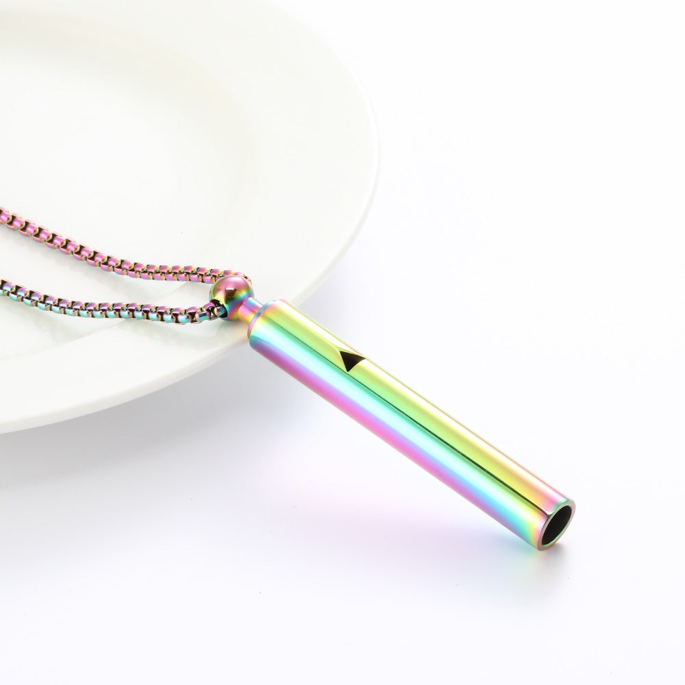 Meditation Necklace Triangle Cutout Necklace Stress Reducing Breathing Necklace Mix-Colour