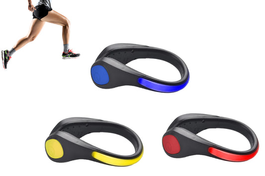 3pcs LED Shoes Clip Lights Safety Night Flash Shoe Clip Lights for Night Running Jogging Biking-Blue and Red and Yellow
