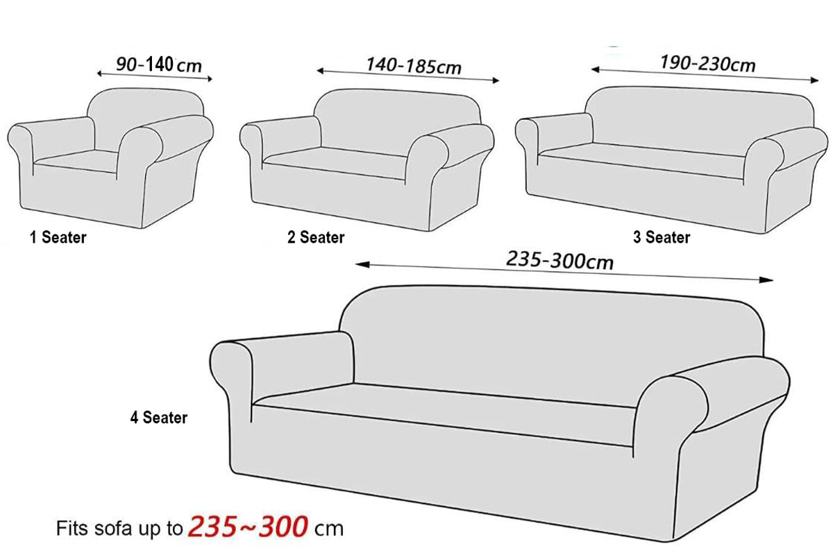 Sofa Cover with Skirt Stretch Sofa Slipcover Non-Slip Soft Couch Cover -Light Grey