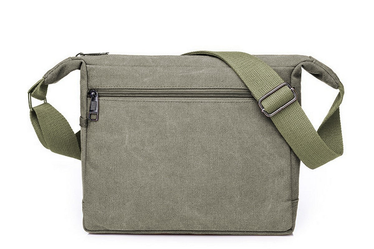 Men Vintage Crossbody Canvas Messenger Shoulder Bag-Green