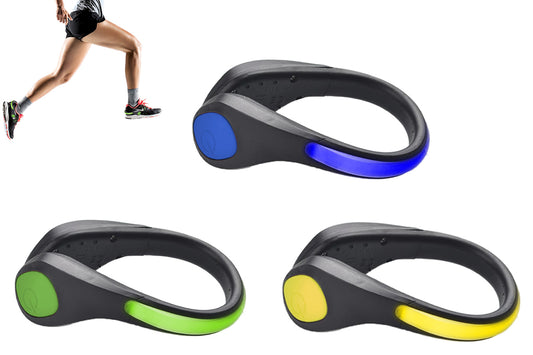 3pcs LED Shoes Clip Lights Safety Night Flash Shoe Clip Lights for Night Running Jogging Biking-Blue and Green and Yellow