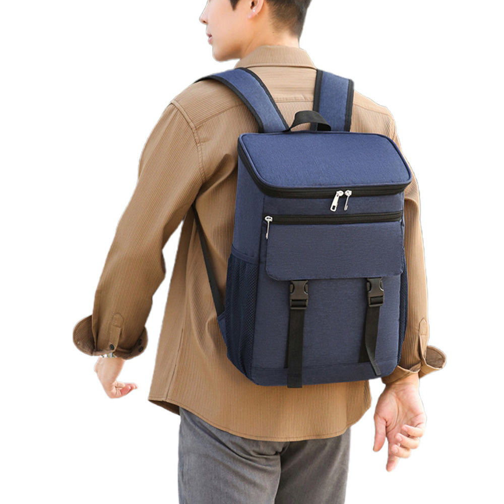 Portable Insulated Backpack Leak Proof Camping Cooler Bag Blue