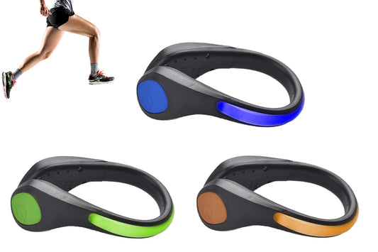 3pcs LED Shoes Clip Lights Safety Night Flash Shoe Clip Lights for Night Running Jogging Biking-Blue and Green and Orange