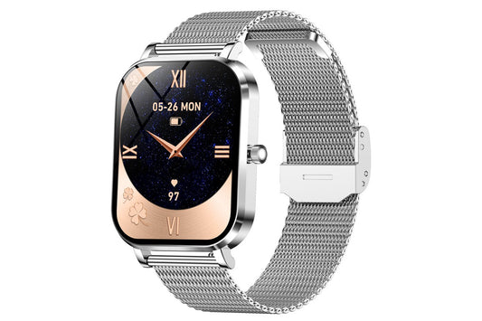 Smart Watch Bluetooth Call Make Calls Musics Fitness Tracker Heart Rate Sleep Monitor -Silver