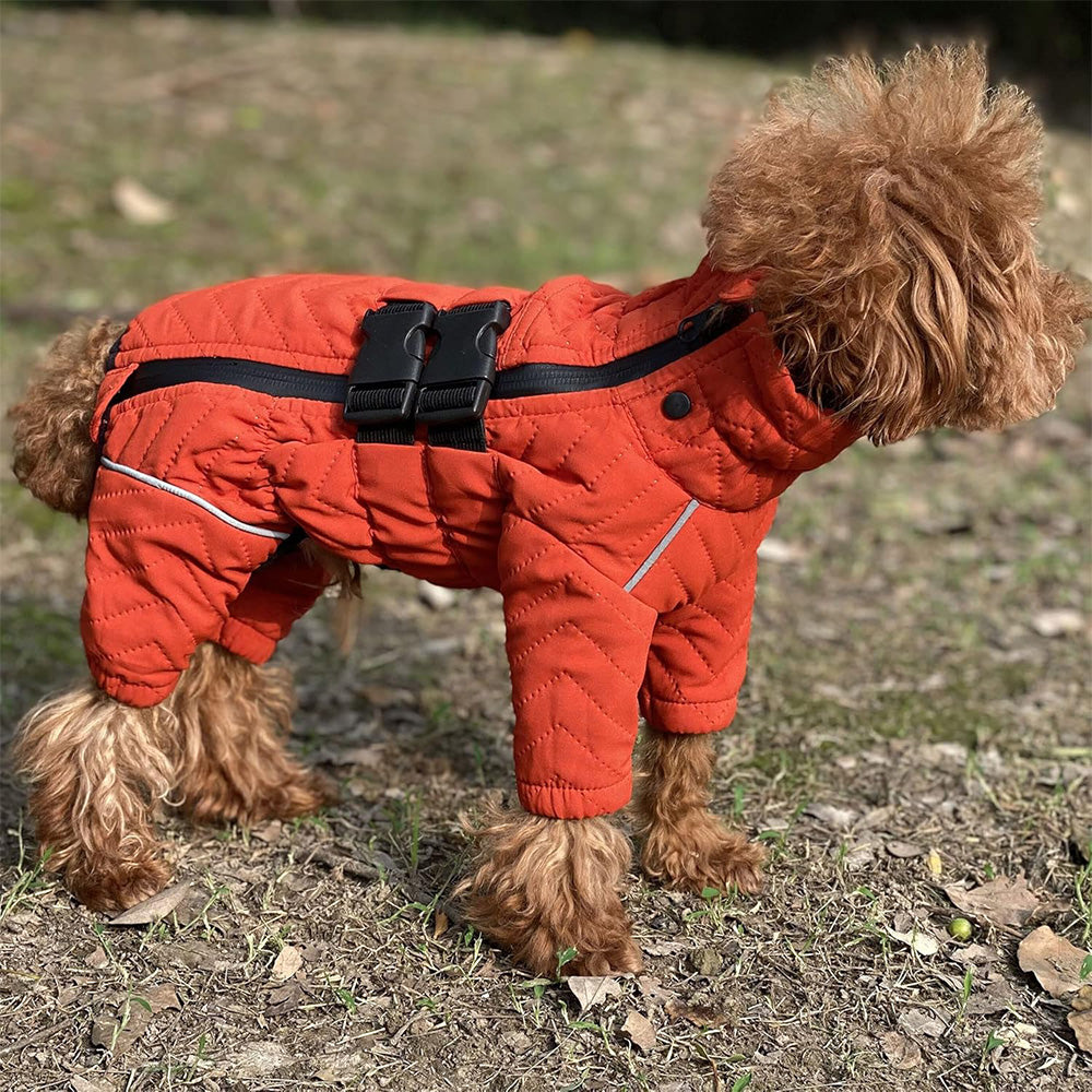 Warm Dog Vest Reflective Coat Windproof Winter Jacket for Pet Dogs Orange