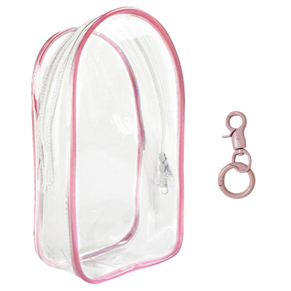 Transparent Carrier Bag Set for 15/17cm Labubu Doll Storage Case Pink