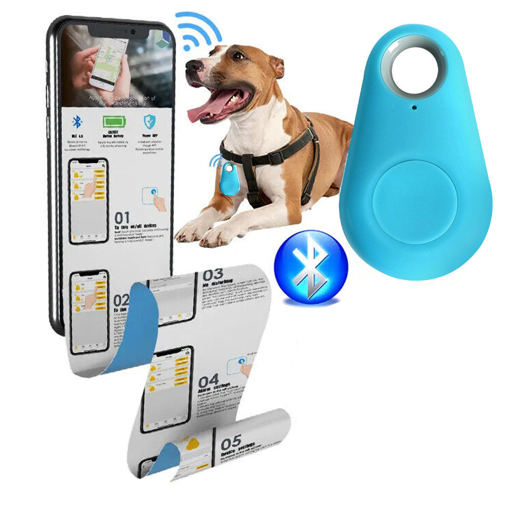 Wireless Smart GPS Tracker Bluetooth Alarm Locator for Kids Pets Wallet Keys Anti Lost Blue