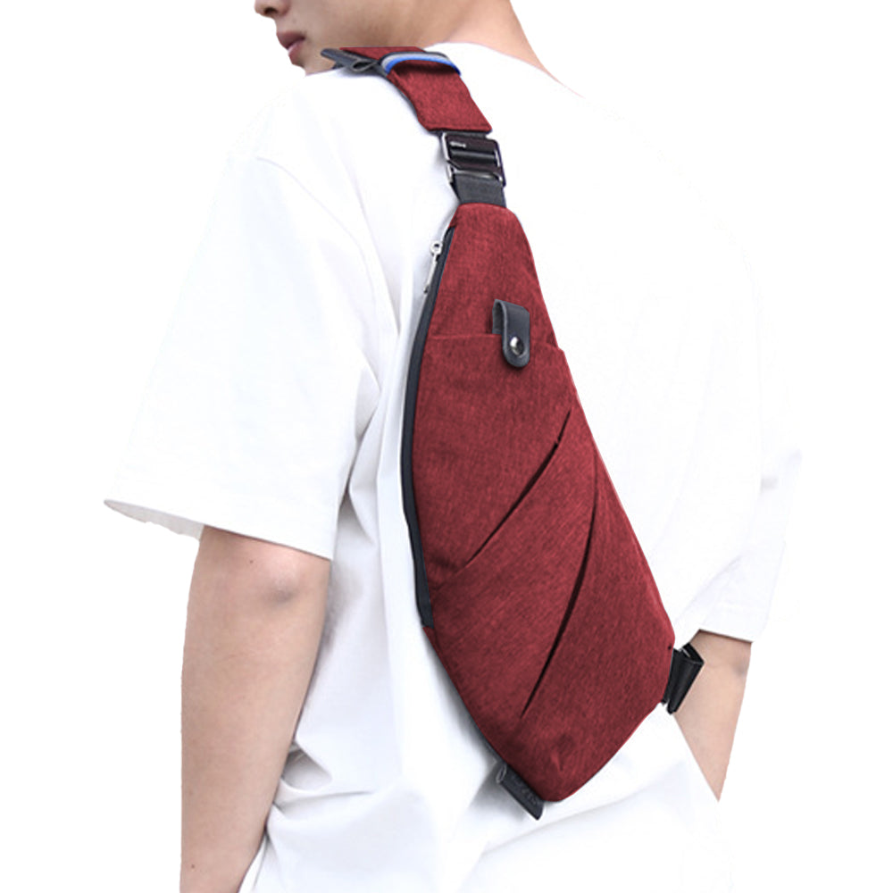 Multifunctional Anti-theft Sling Chest Pack Crossbody Bag Red