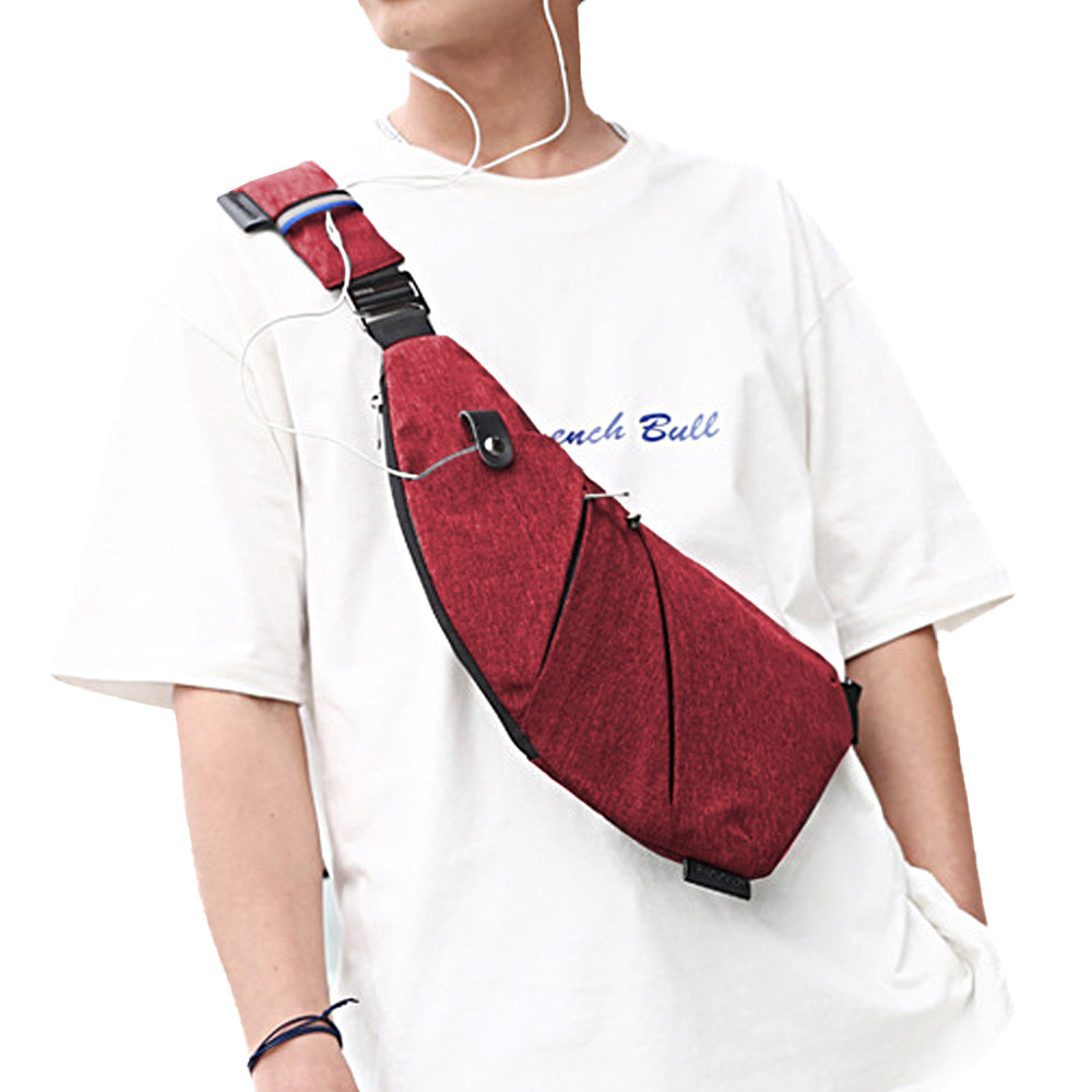 Multifunctional Anti-theft Sling Chest Pack Crossbody Bag Red