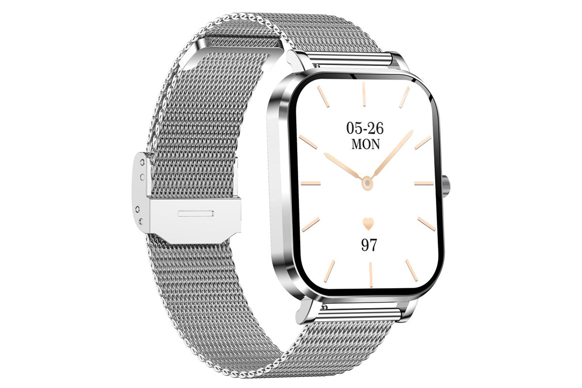 Smart Watch Bluetooth Call Make Calls Musics Fitness Tracker Heart Rate Sleep Monitor -Silver