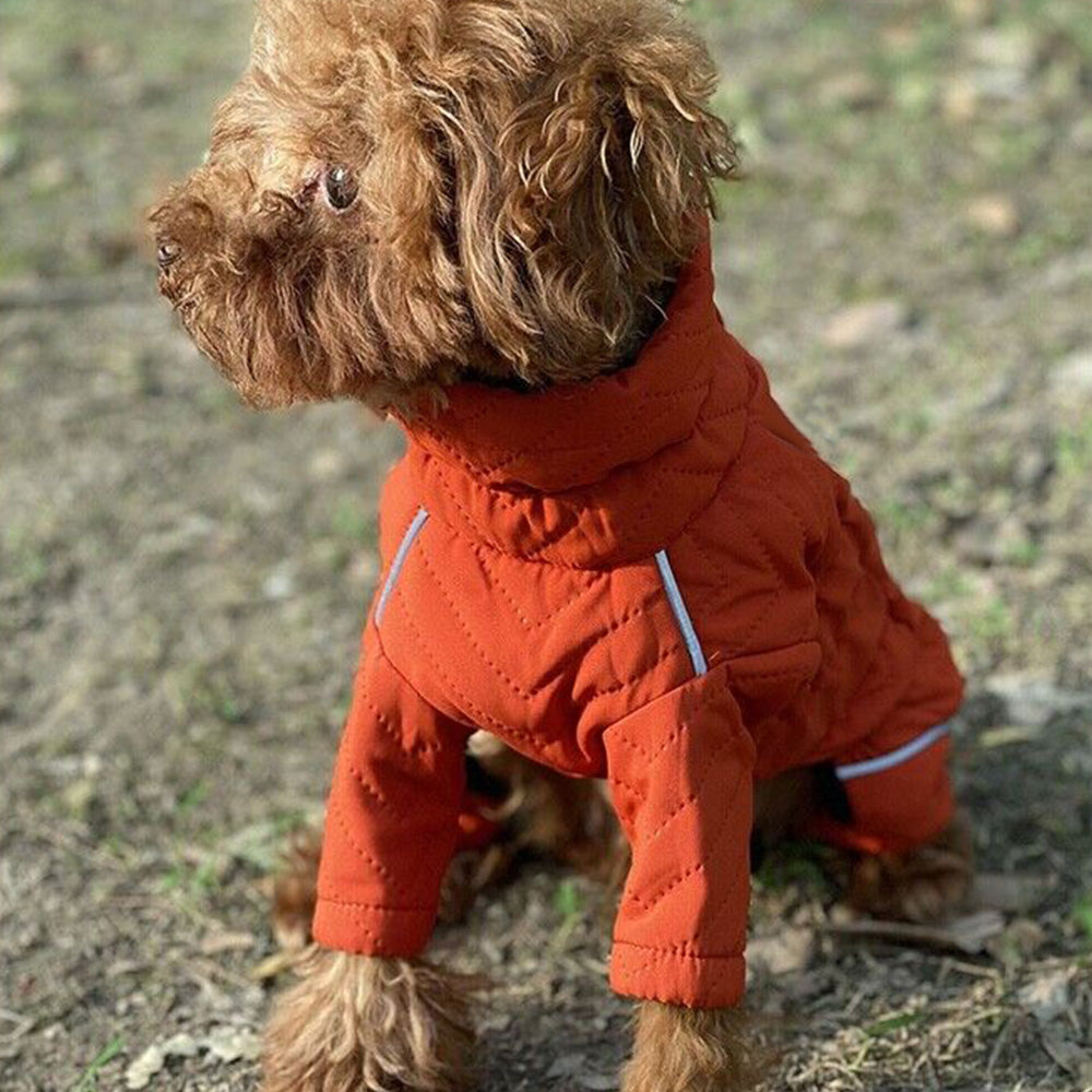 Warm Dog Vest Reflective Coat Windproof Winter Jacket for Pet Dogs Orange
