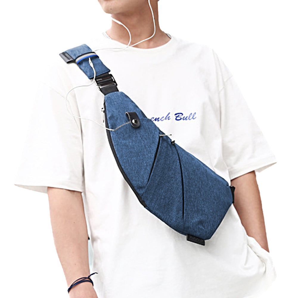 Multifunctional Anti-theft Sling Chest Pack Crossbody Bag Blue