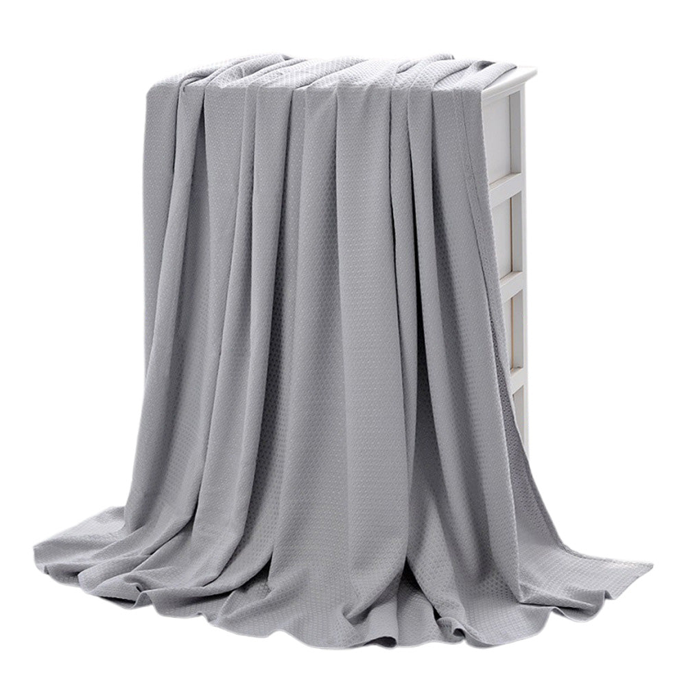 Breathable Summer Blanket Waffle Throw Blanket Air Conditioning Blanket Grey